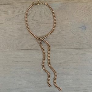 J.Crew faux tie crystal necklace, pale pink